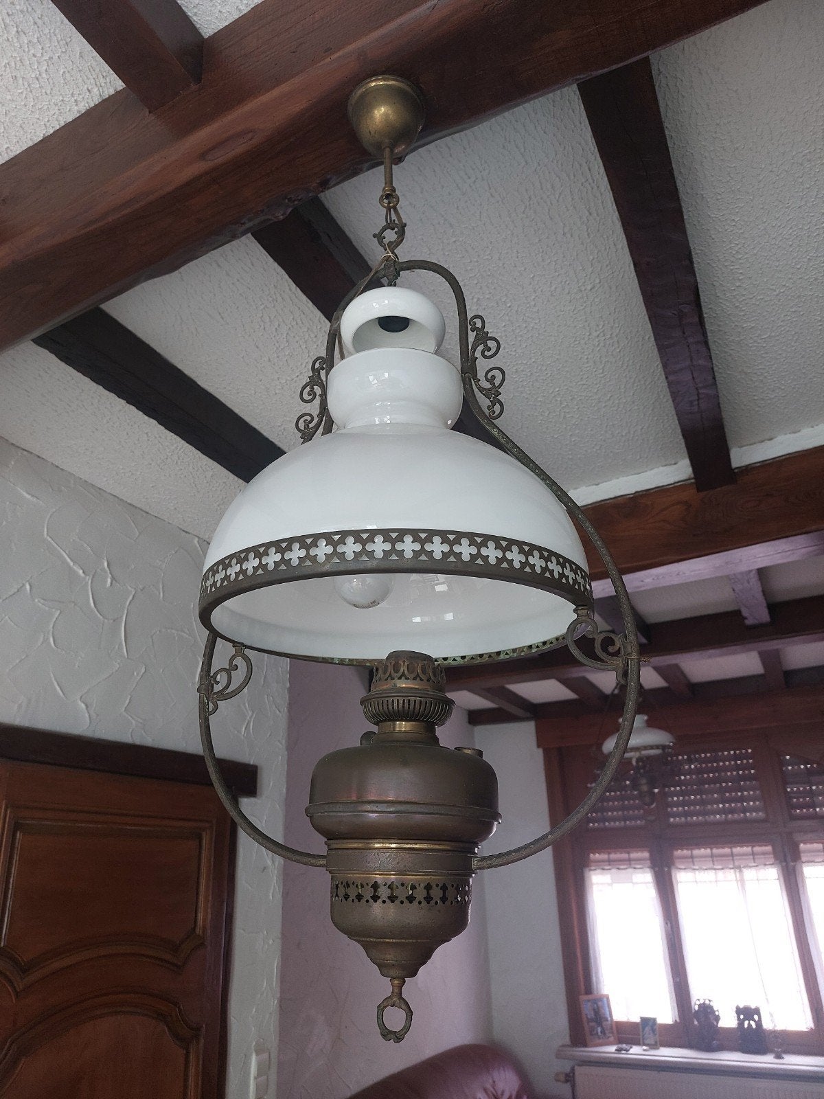 Lampe belge ancienne., Antiquités & Art, Enlèvement