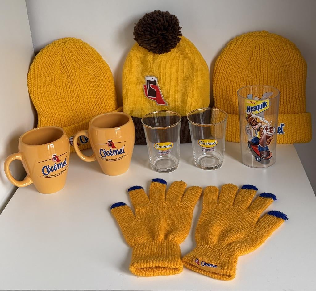 promo-artikelen: Cécémel & Nesquik bekers, glas, muts NIEUW, Enlèvement ou Envoi, Neuf, Autres types