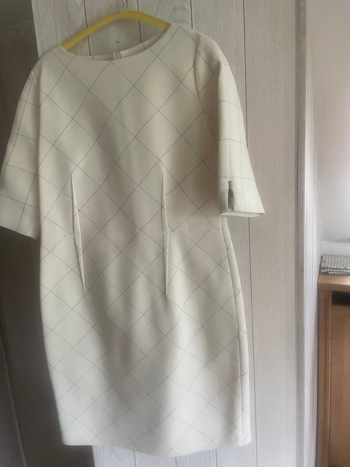 Kleed Antonelli wit met grijs streepje, Kleding | Dames, Wit, Maat 46/48 (XL) of groter, Ophalen of Verzenden, Zo goed als nieuw