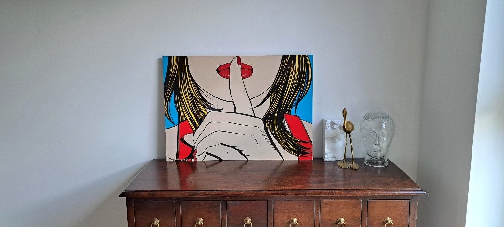 Vintage IKEA Solmyra Pop-Art Schilderij - Azzopardi (1999), Ophangklaar, Hout, Ophalen of Verzenden, Stripfiguren/cartoons