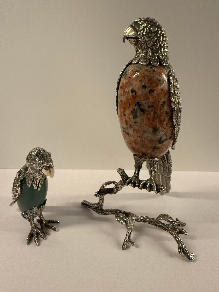 Oiseaux argentés, Antiquités & Art, Orange, Autres types, Enlèvement, Autres matériaux