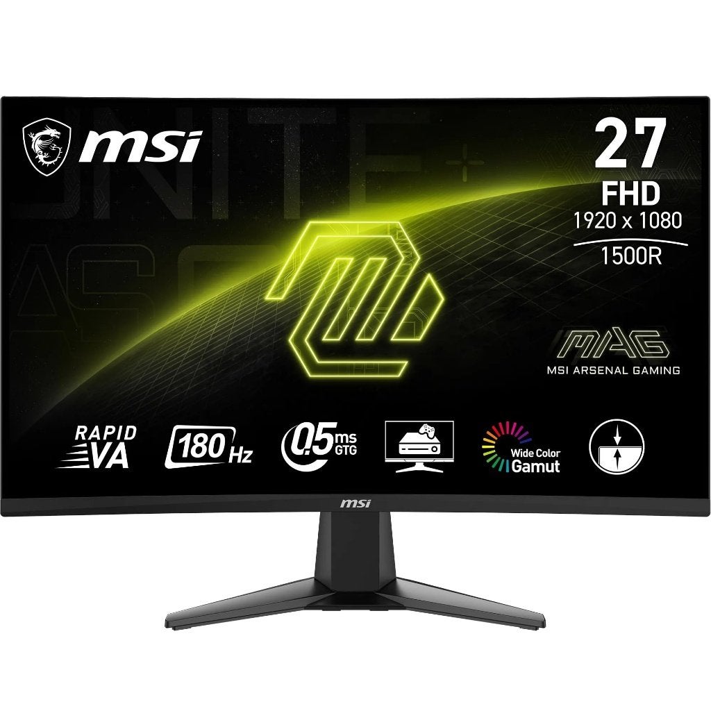 MSI MAG 27C6F 180hz 27 inch Curved, VA, Nieuw, Minder dan 1 ms, DisplayPort