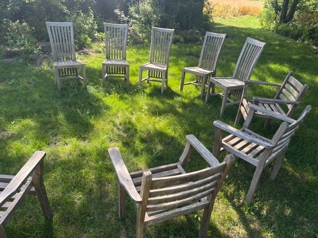tuinstoelen in teak, Enlèvement, Utilisé, Bois