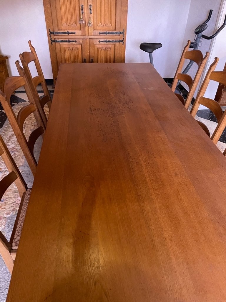 Houten eiken tafel met stoelen, Ophalen