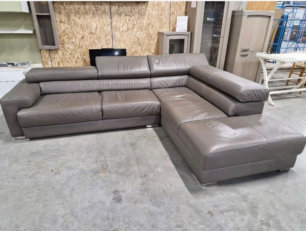 Hoeksalon in kleur taupe, Ophalen, Gebruikt, Hoekbank