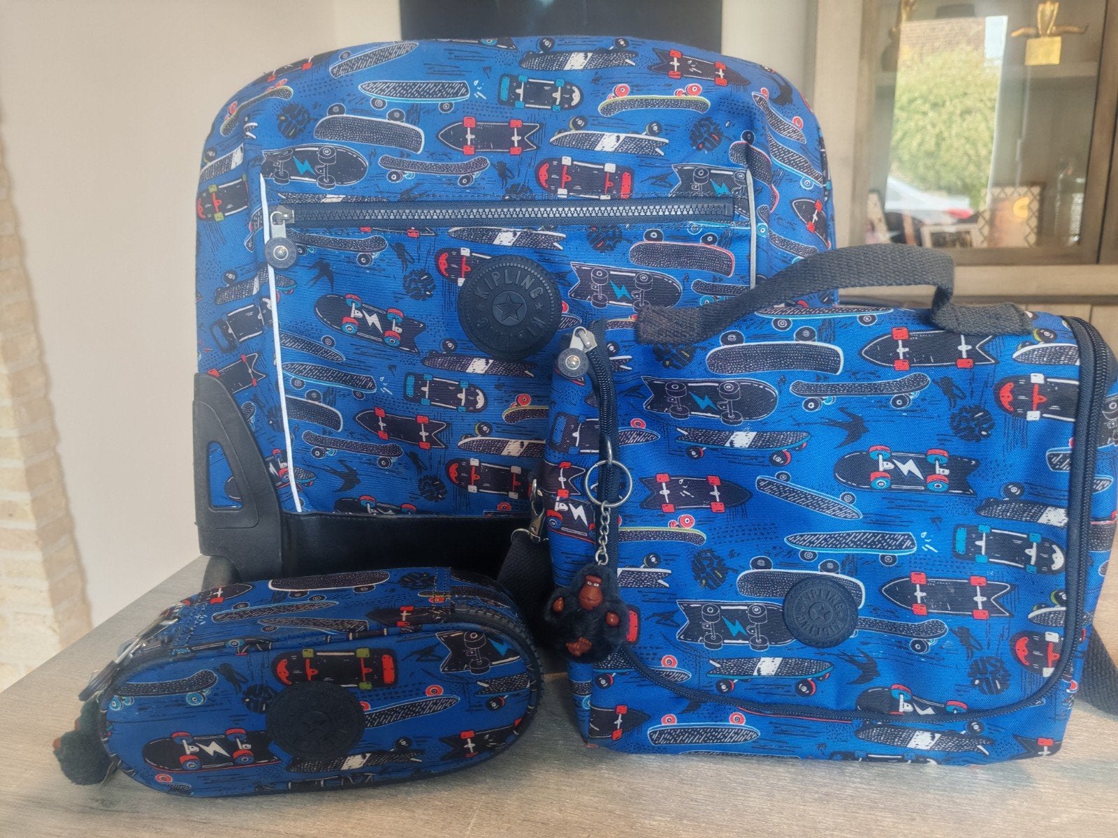 Lot cartable plumier malette repas Kipling, Enlèvement, Roulettes
