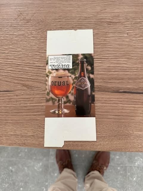 trappist Orval tafel reclame karton, Ophalen of Verzenden, Nieuw, Reclamebord, Plaat of Schild, Overige merken