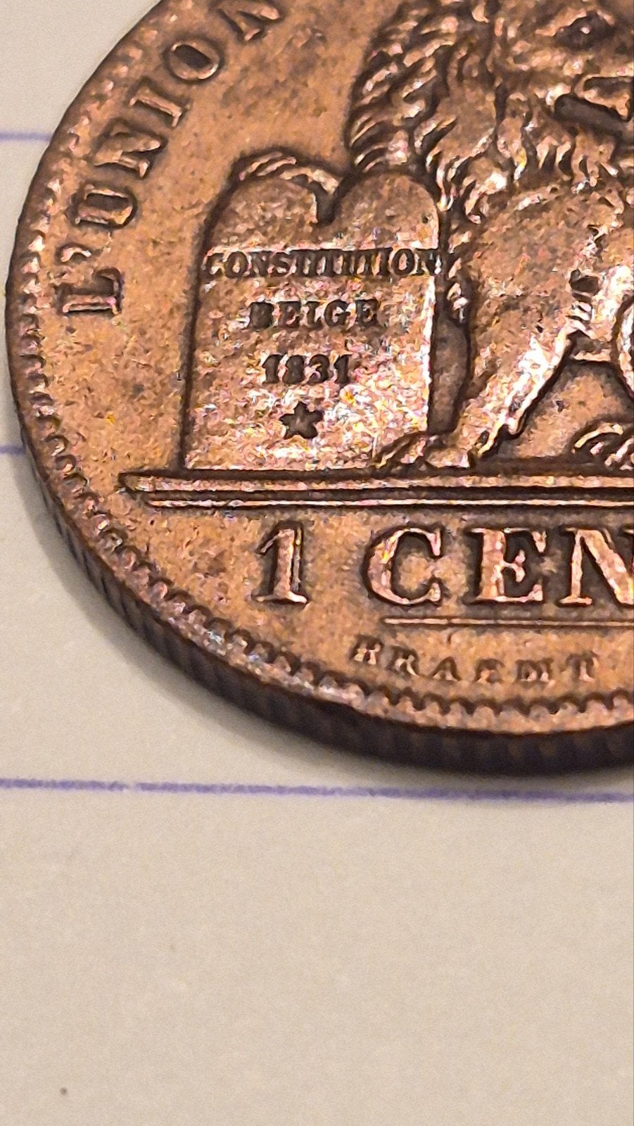Zeer zeldzame 1 cent koper 1907 Frans leopold 2, Ophalen of Verzenden, Overig, Losse munt