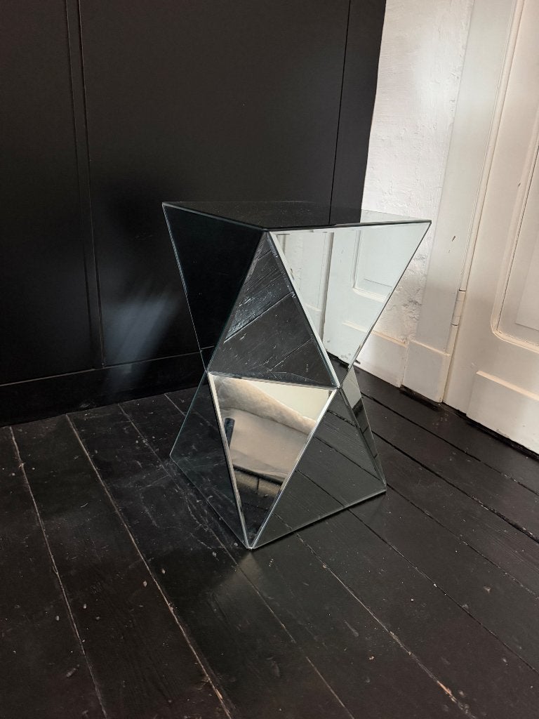 Bijzettafel spiegelglas, Huis en Inrichting, Minder dan 55 cm, Ophalen, 45 tot 60 cm, Glas