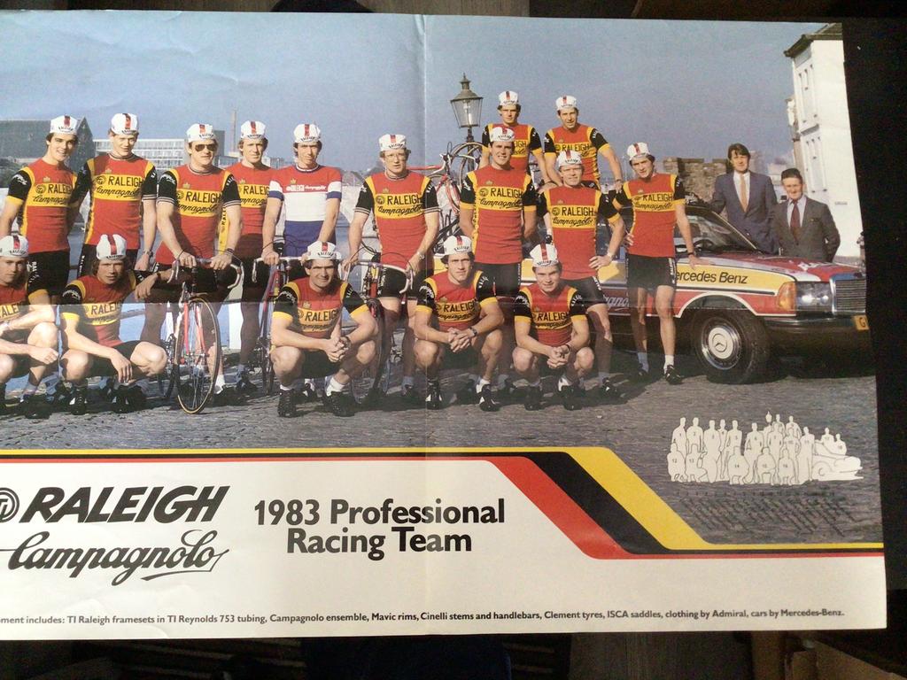 wielerposter  1983 team raleigh campagnolo jan raas, Verzenden, Zo goed als nieuw