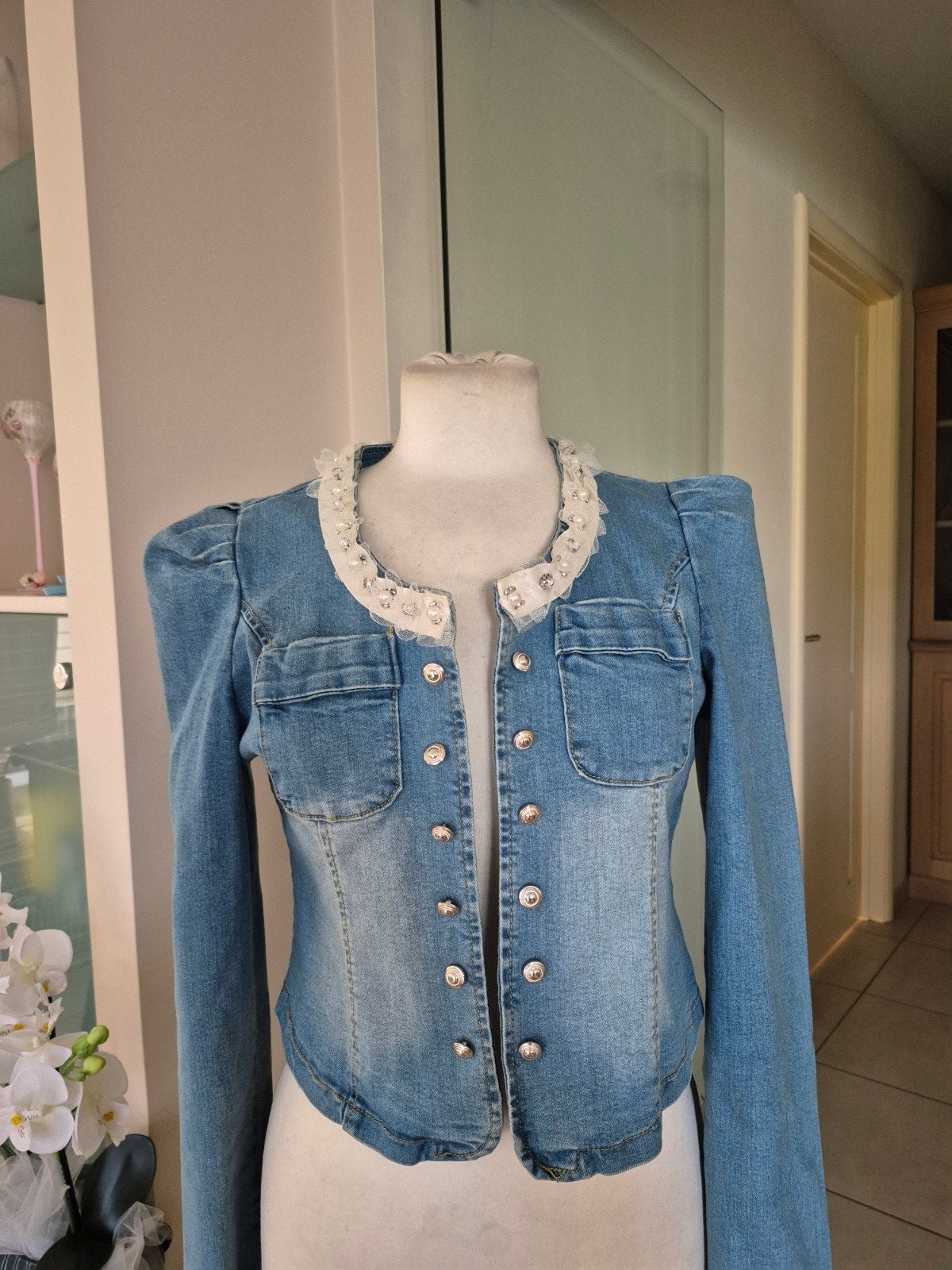 Blue bay  jeansvestje, Kleding | Dames, Jasjes, Kostuums en Pakken, Ophalen of Verzenden