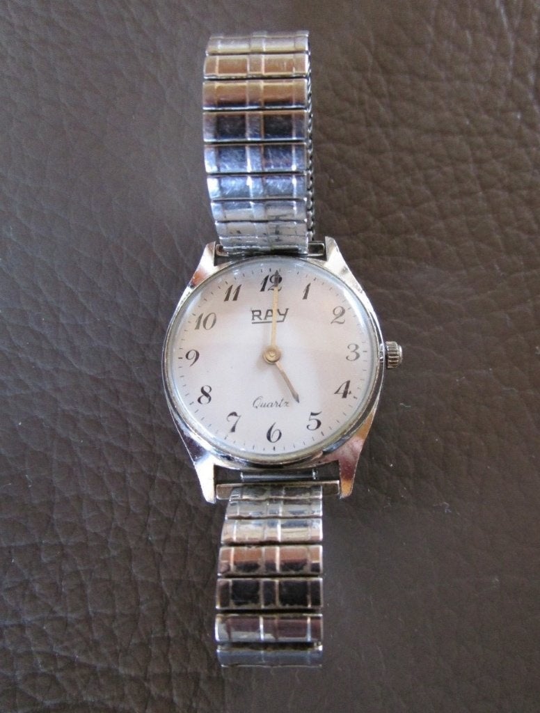 Montre pour femme en métal argenté RAY (quartz, bracelet ext, Montre-bracelet, Autres marques, Enlèvement ou Envoi, Acier