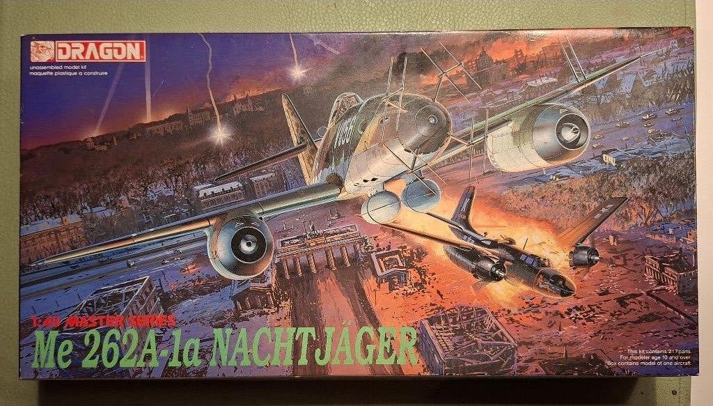 Dragon 1/48 Me 262 1a nachtjager, Overige merken, Ophalen of Verzenden, Zo goed als nieuw, Groter dan 1:72