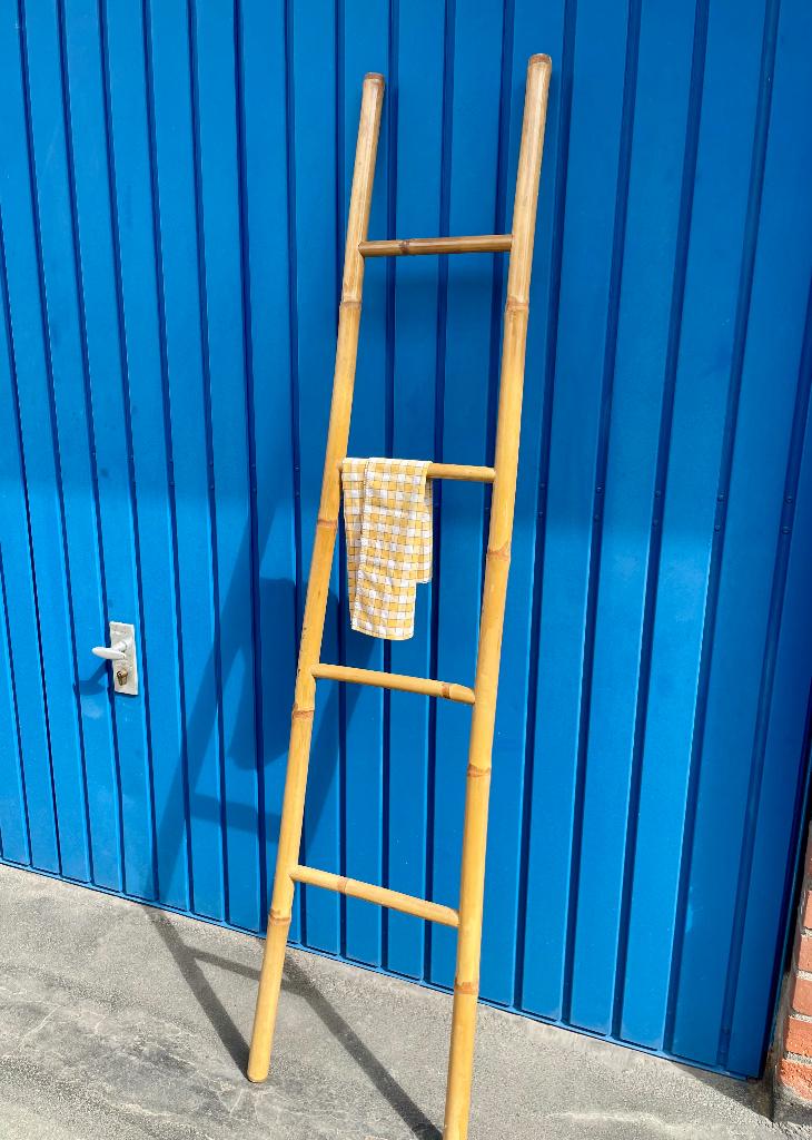 decoratieve ladder van bamboe, Ophalen, Hout, Brocante, Beige