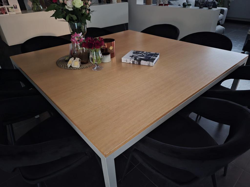 Vierkante eettafel - 1,5m, Huis en Inrichting, Ophalen, Gebruikt, Overige materialen, 150 tot 200 cm