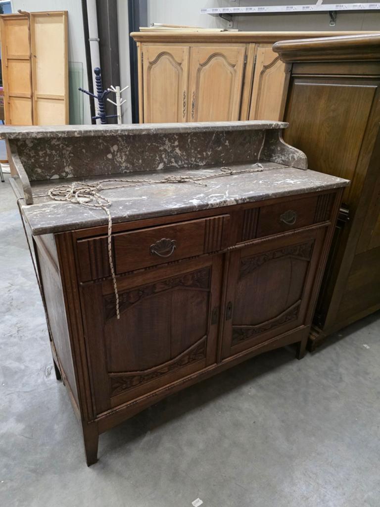 Mooi vintage dressoir / buffetkast met elegante marmerlook b, Enlèvement