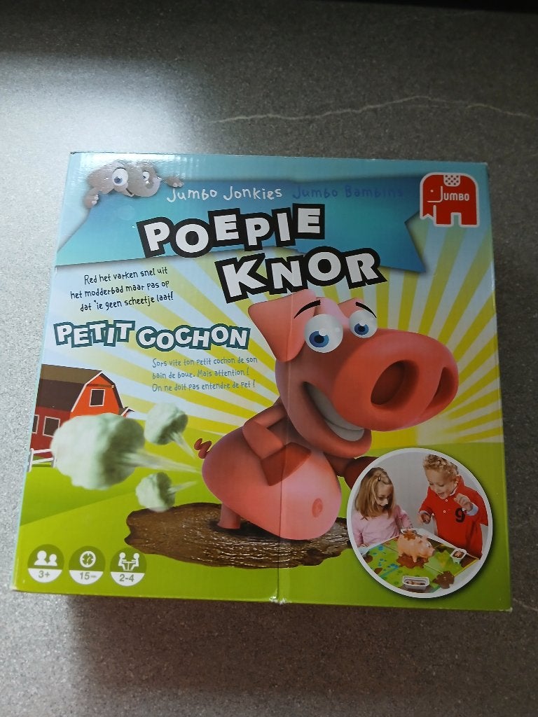 Gezelschapspel poepie knor jumbo incl.batterij, Ophalen of Verzenden, Zo goed als nieuw