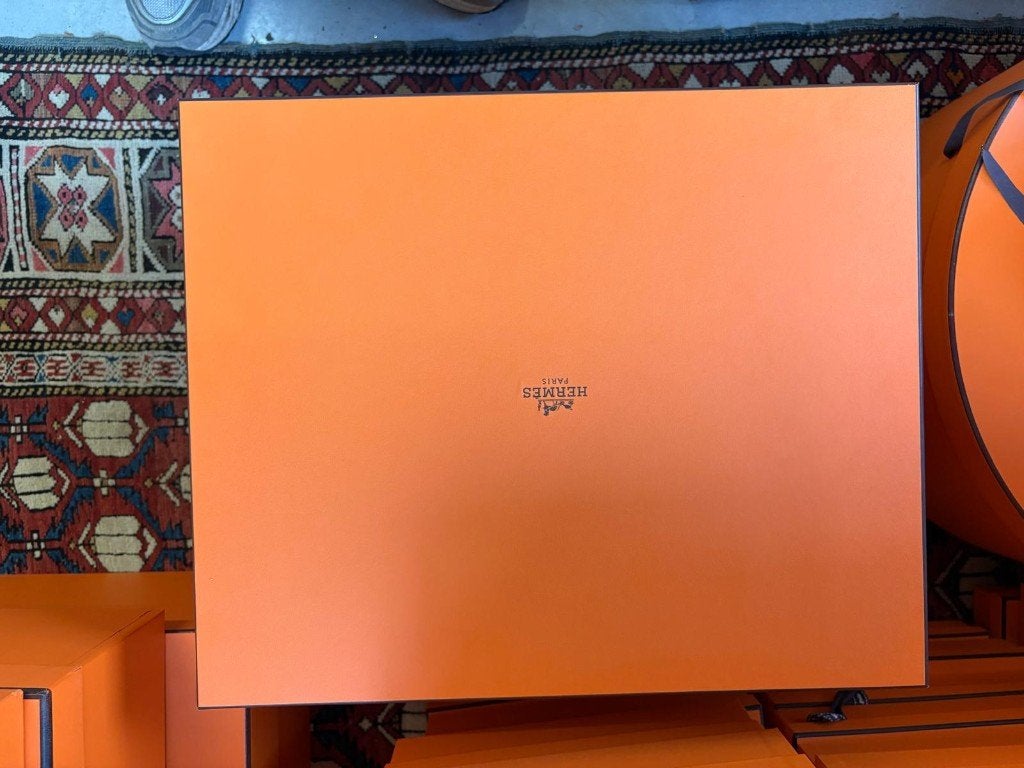 Hermès dozen groot plat/vierkant – originele oranje dozen, Bijoux, Sacs & Beauté, Accessoires Autre, Enlèvement ou Envoi, Comme neuf