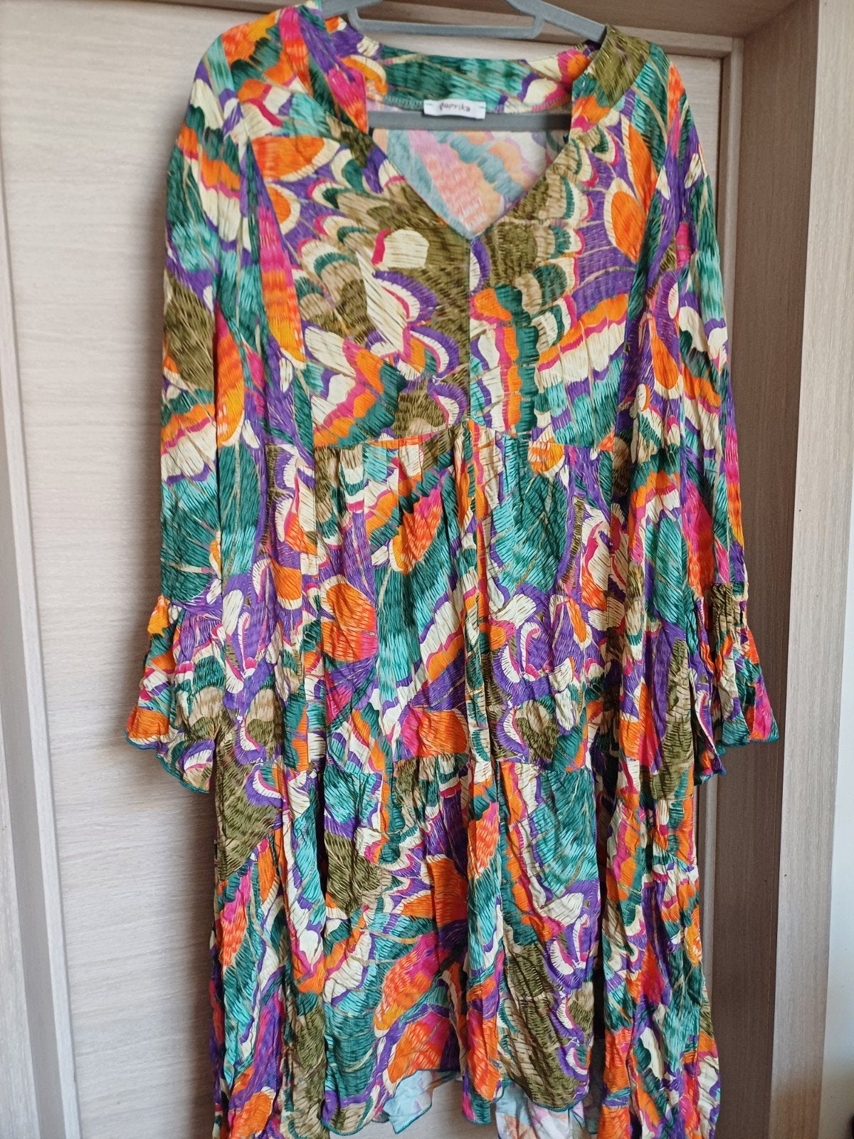 Paprika kleurrijk kleedje Mt 6 = 54, Kleding | Dames, Grote Maten, Paprika, Ophalen of Verzenden, Zo goed als nieuw, Jurk