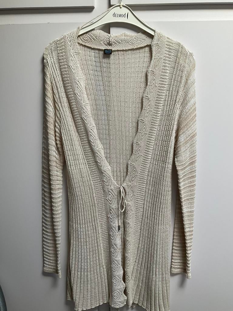 Lange beige, gebreide vest M&S maat L Nieuw!, Kleding | Dames, Ophalen of Verzenden, Zo goed als nieuw, Maat 42/44 (L), Beige