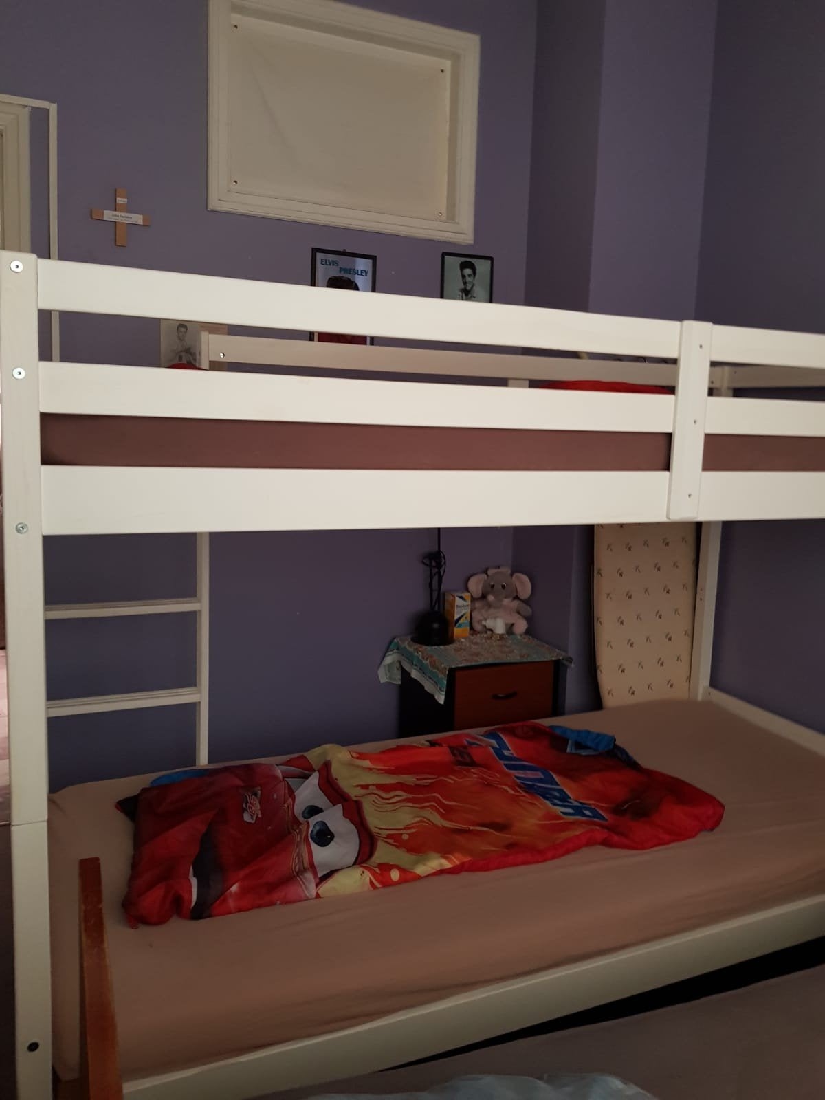 wit houte stapelbed met 2 matrassen, Ophalen, Stapelbed