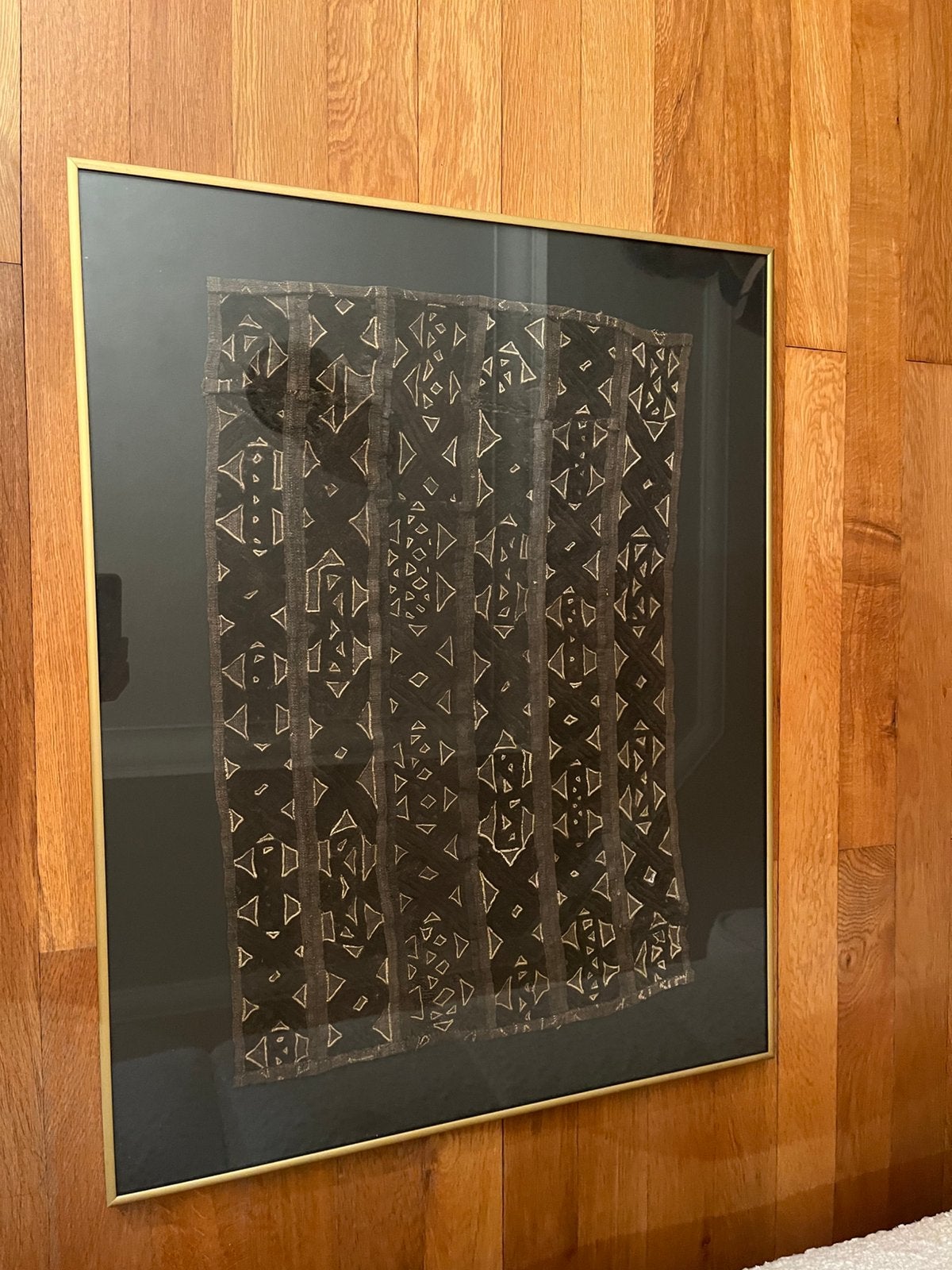 Kuba-textiel van Kasai - Cadr'art frame, Gesigneerd, Ophalen