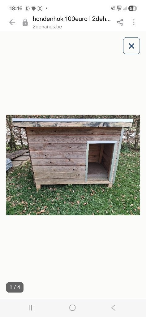 hondenhok te koop 100€ of doe een bod, Animaux & Accessoires, Maisons pour chiens, Enlèvement, Niche à chien