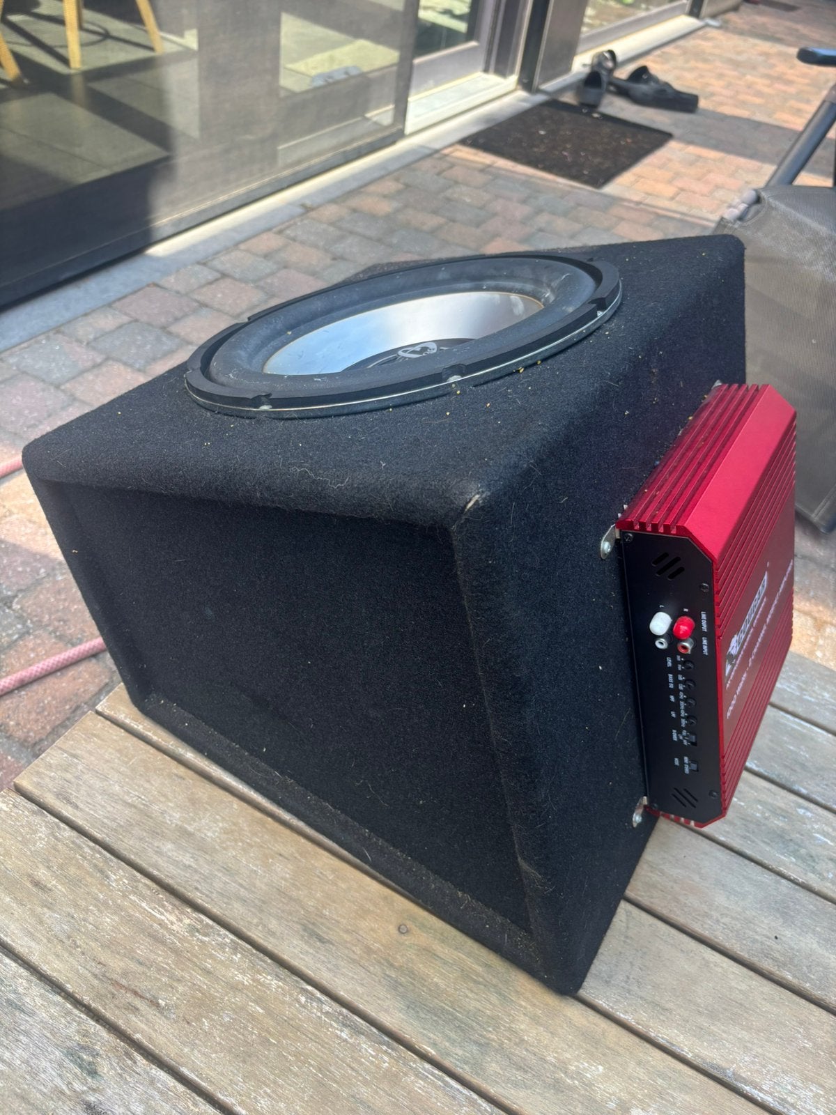 Baskast met versterker, Auto diversen, Autospeakers, Ophalen, Zo goed als nieuw