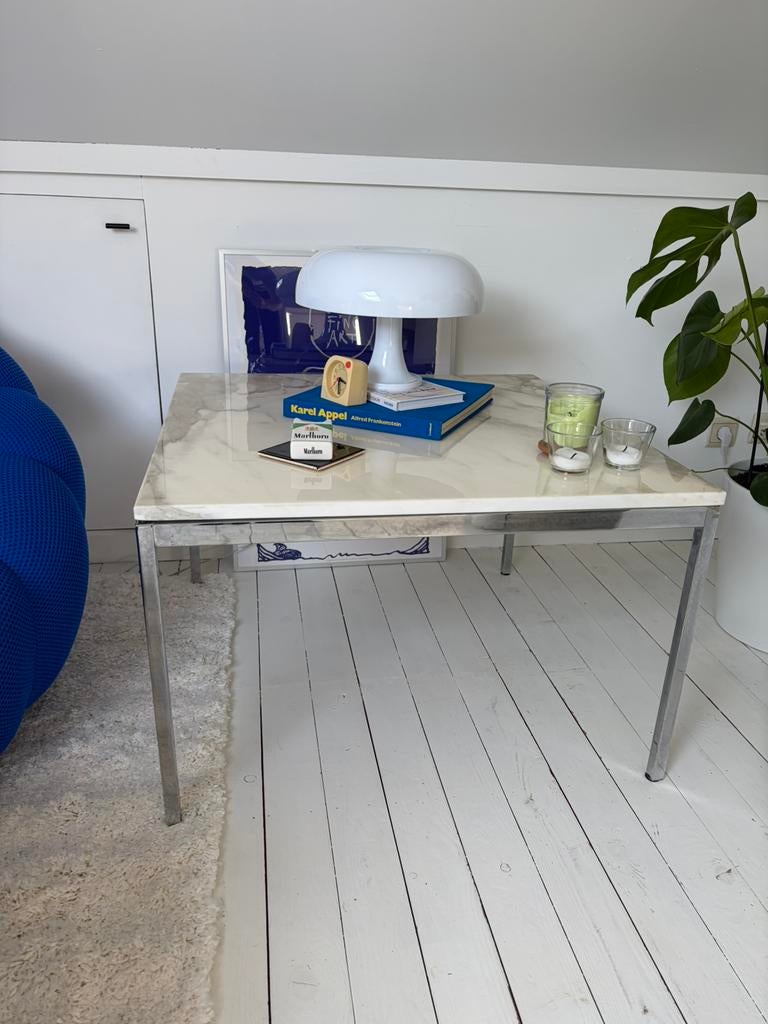 Florence knoll salontafel/ bijzettafel (CALACATTA MARMER), Huis en Inrichting, Ophalen, 50 tot 100 cm, 75 cm of meer, Vierkant