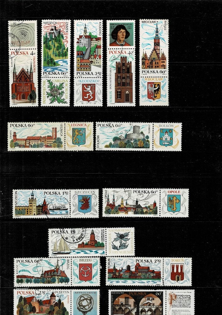EUROPA POLEN ARCHITECTUUR/WAPENSCHILDEN 14 POSTZEGELS GEST, Ophalen, Polen, Gestempeld