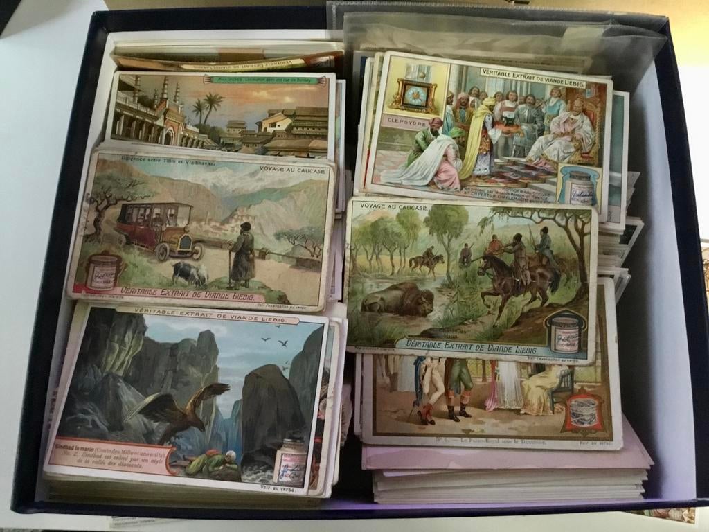 Beau lot de chromos liebig ancienne (2 caisses à chaussures), Enlèvement ou Envoi, Comme neuf
