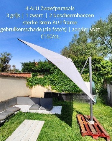 Professionele ALU Horeca zweefparasols, Ophalen, Gebruikt, Overige typen