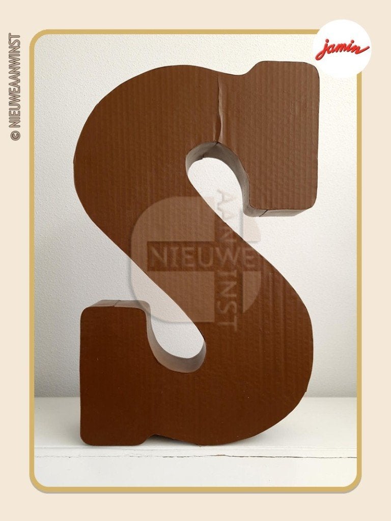 Nostalgische Jamin melk chocoladeletter ‘S’ Sinterklaas 50cm, Envoi, Utilisé