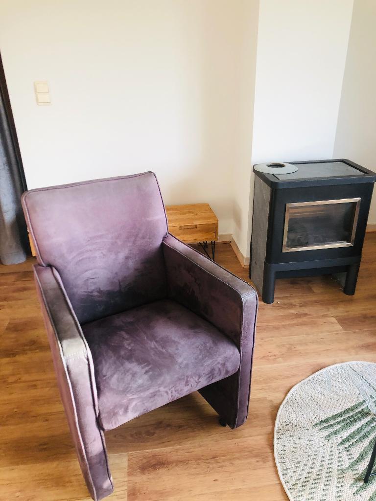 Hoogwaardige suede lounge/eetkamer stoelen (8x), Ophalen, Lounge luxueus, Gebruikt, Overige kleuren