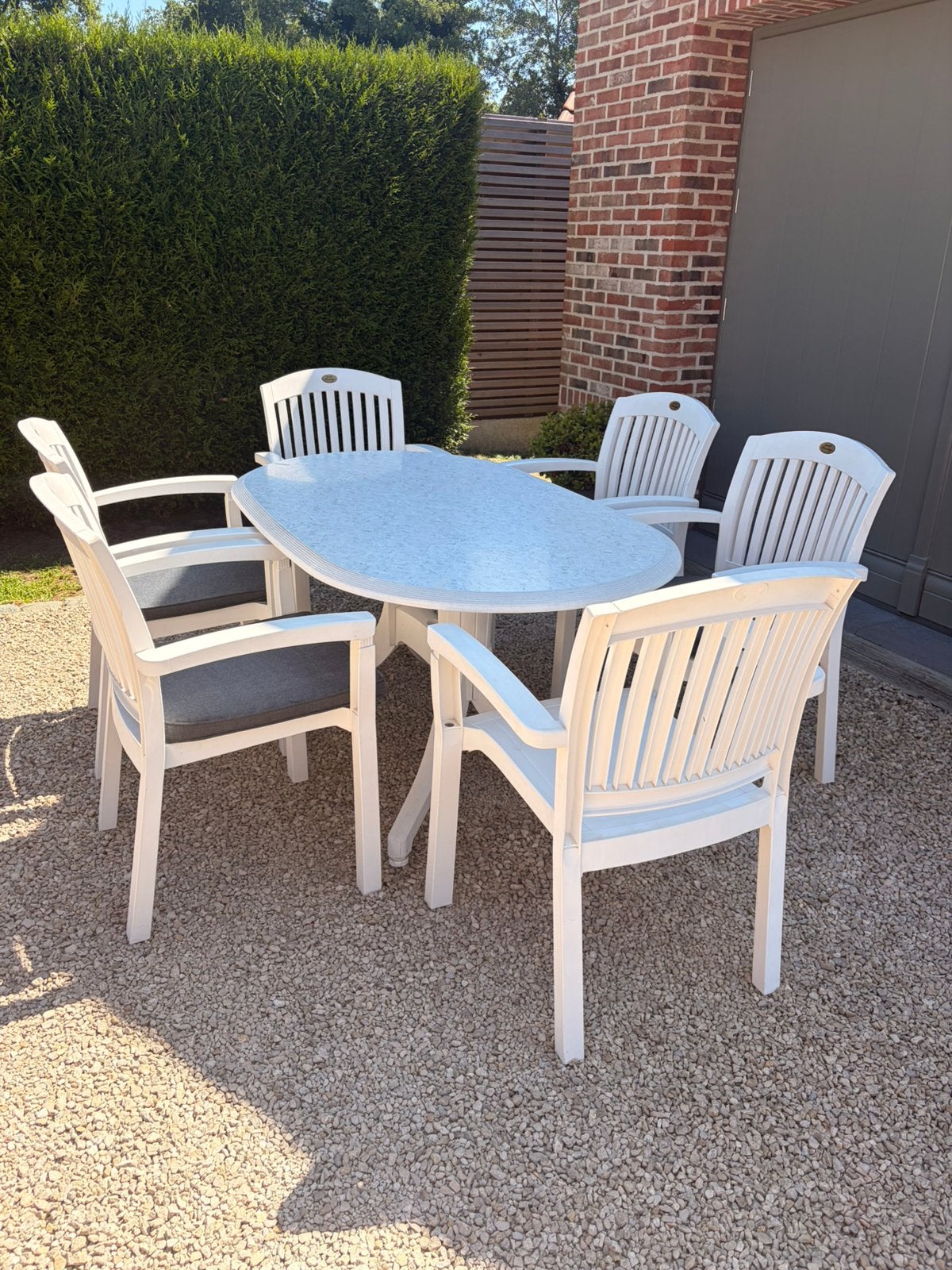 Wit tuinset, Tuin en Terras, Ophalen, Zo goed als nieuw, Tuinset