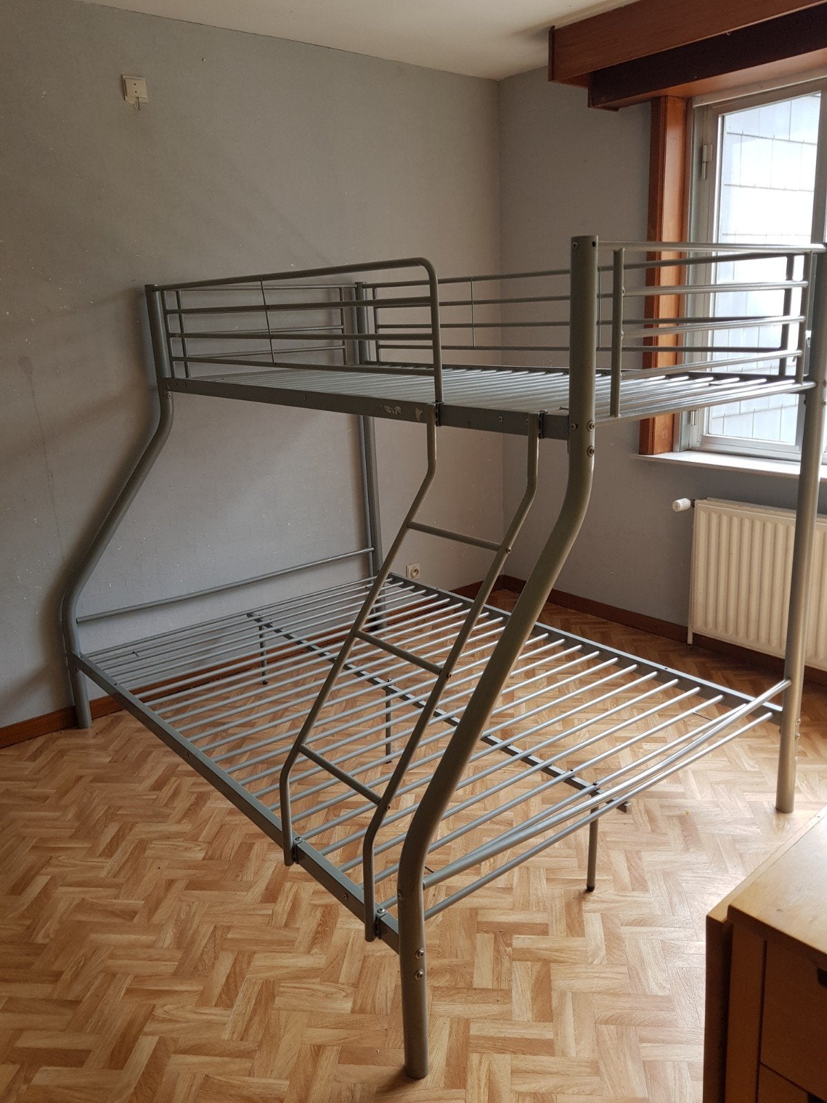 stapelbed in metaal, Ophalen, Gebruikt, 210 cm, 160 tot 180 cm