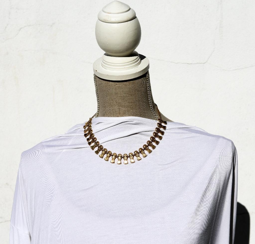 Gouden chokerketting - vintage, Handtassen en Accessoires, Kettingen, Ophalen of Verzenden, Zo goed als nieuw, Goud