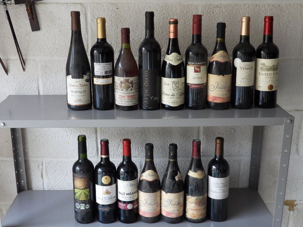 lot de 16 bouteilles de vins 1999-2019, Enlèvement, Pleine