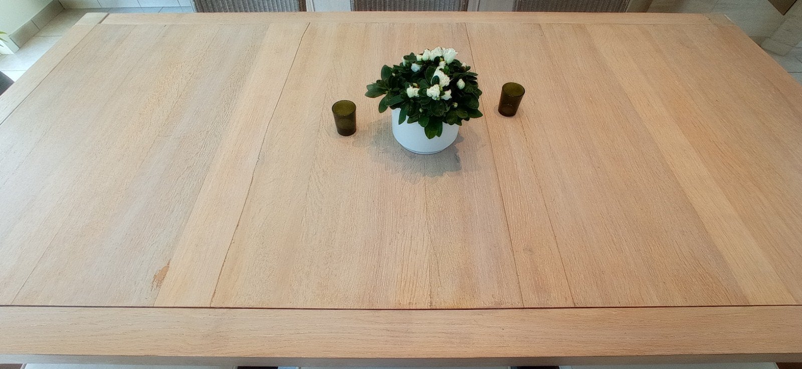 Tafel massieve eik en 6 stoelen, Huis en Inrichting, Ophalen