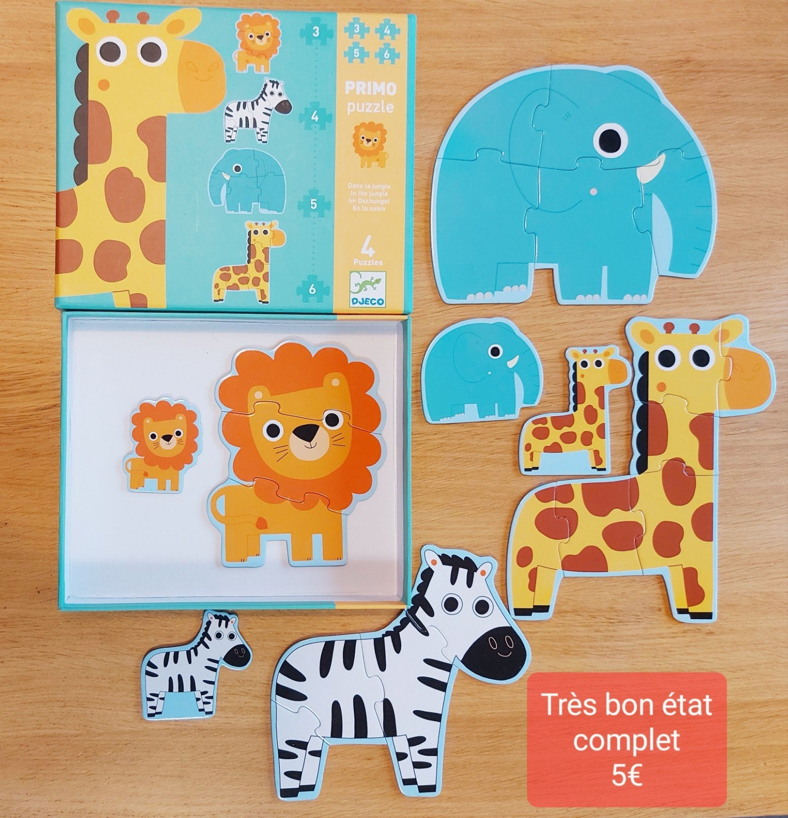 Djeco Primo puzzle Dans la jungle, Enfants & Bébés, Enlèvement ou Envoi, Comme neuf