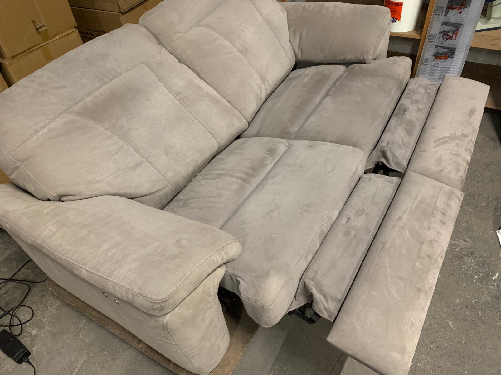 LEDEREN SALON ELECTRIES VERSTELBAAR, Huis en Inrichting, Ophalen, MODERN, 150 tot 200 cm, Tweepersoons