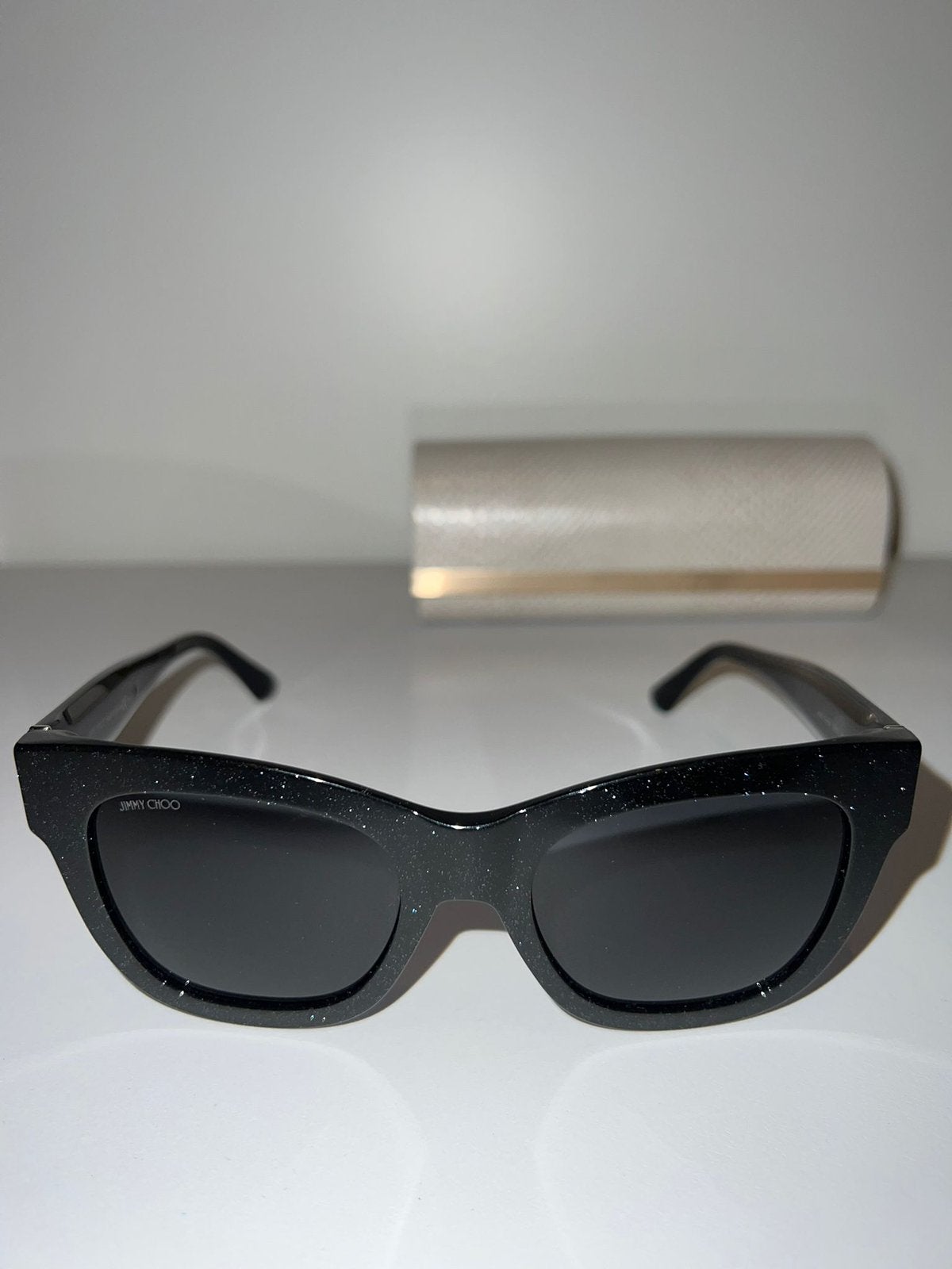 Lunettes de soleil Jimmy Choo noir scintillant, Ophalen, Nieuw, Zwart, Zonnebril