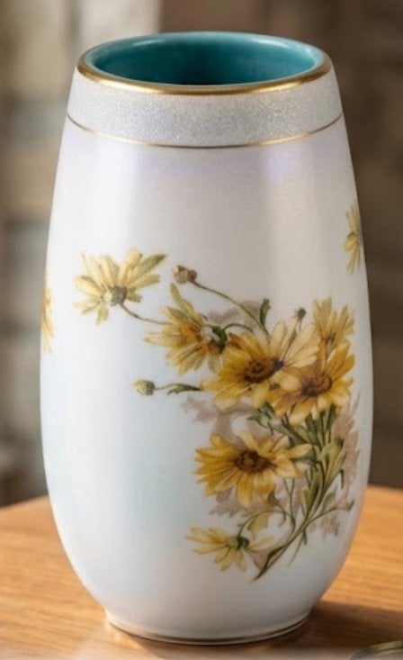 Flora Gouda Plateel keramiek vaas Daisy, Ophalen of Verzenden