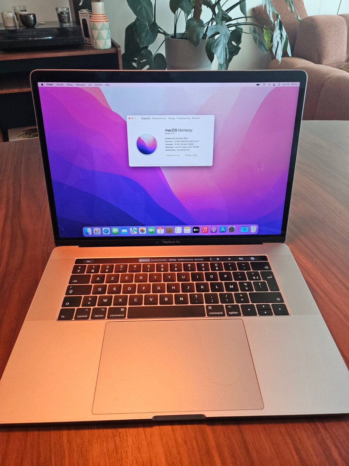 Apple Macbook Pro (2017), 256 GB, Enlèvement ou Envoi, MacBook, Utilisé