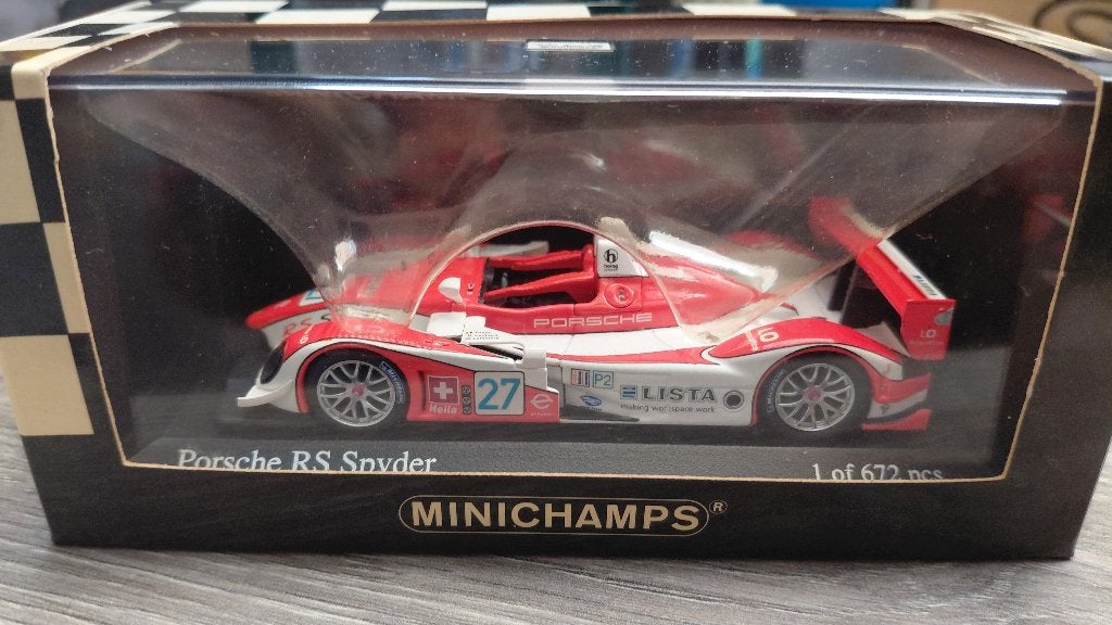Minichamps 1/43 - Porsche RS Spyder - Sebring 2008, Ophalen of Verzenden, Zo goed als nieuw, Auto, MiniChamps