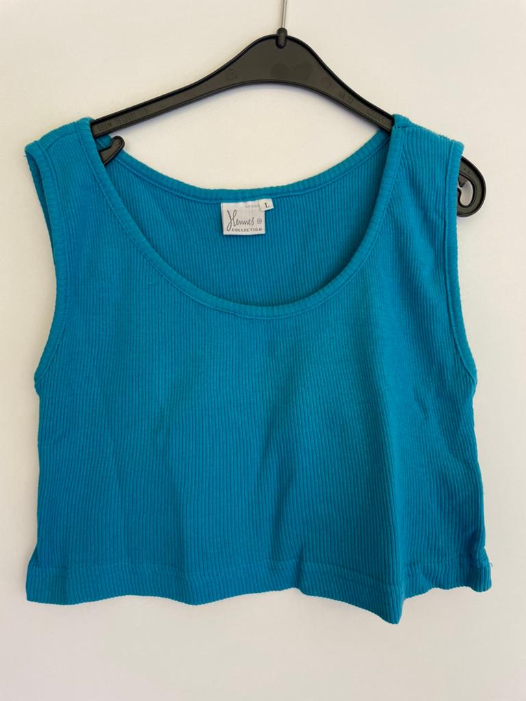 Joli crop top turquoise L, Enlèvement ou Envoi, Comme neuf, Taille 42/44 (L)