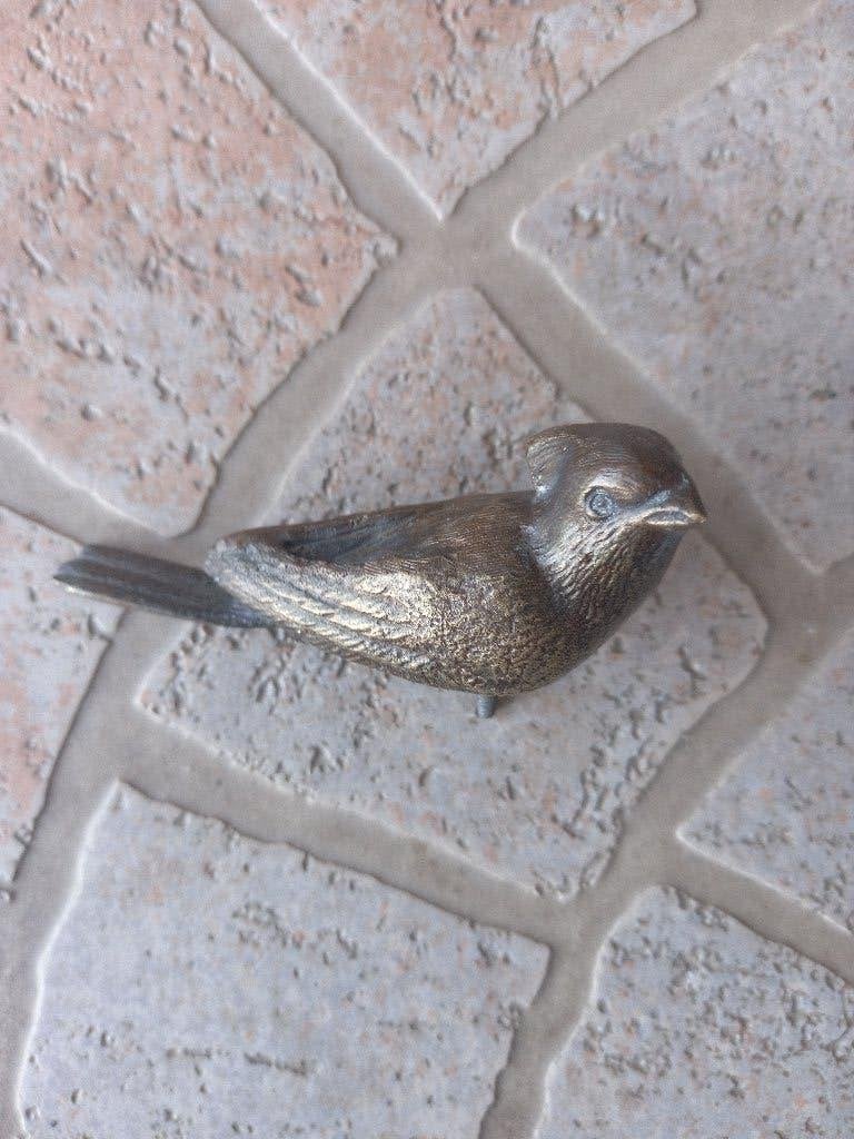 Bronzen beeldje rond 1900, vogel., Verzenden, Brons