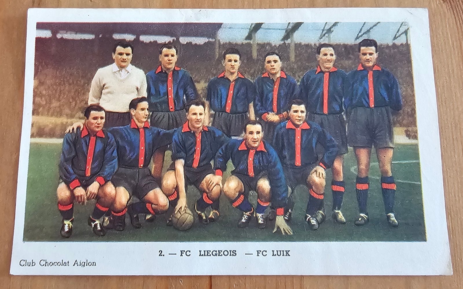 1952 Chocolat Aiglon (pre panini) Team Club Liégeois Voetbal, Ophalen of Verzenden, Zo goed als nieuw, Plaatje