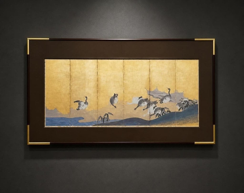 Reproduction de l'œuvre de Kanō Sanraku., Ophalen, Achter glas, Dieren