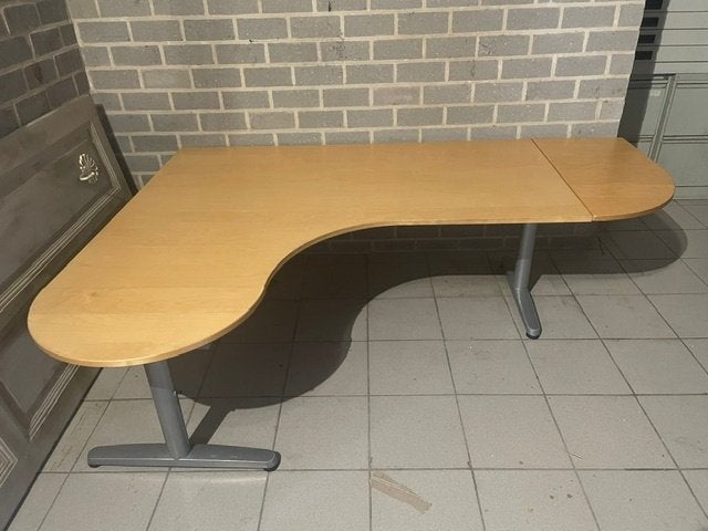 Hoekbureau bureau hoogte verstelbaar 200 x 150 cm, Huis en Inrichting, Gebruikt, Hout, Hoekbureau, Overige merken